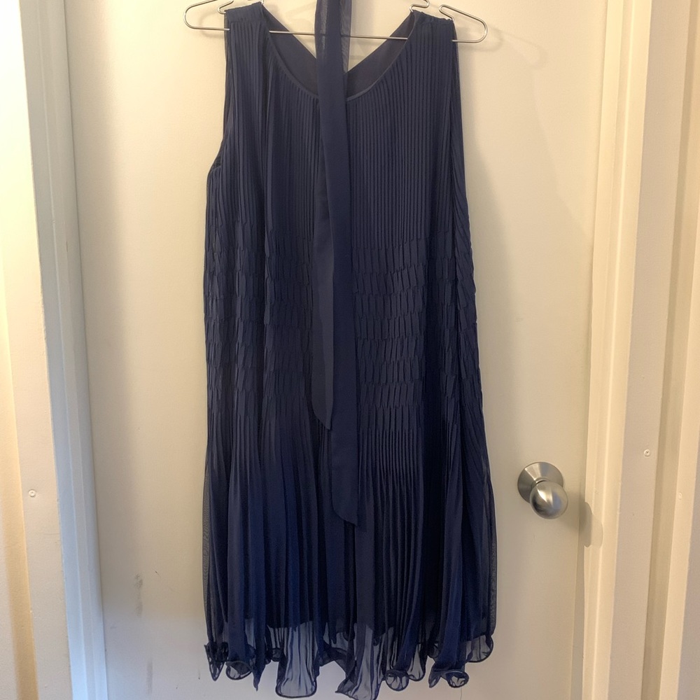 Vintage blue dress with waist tie